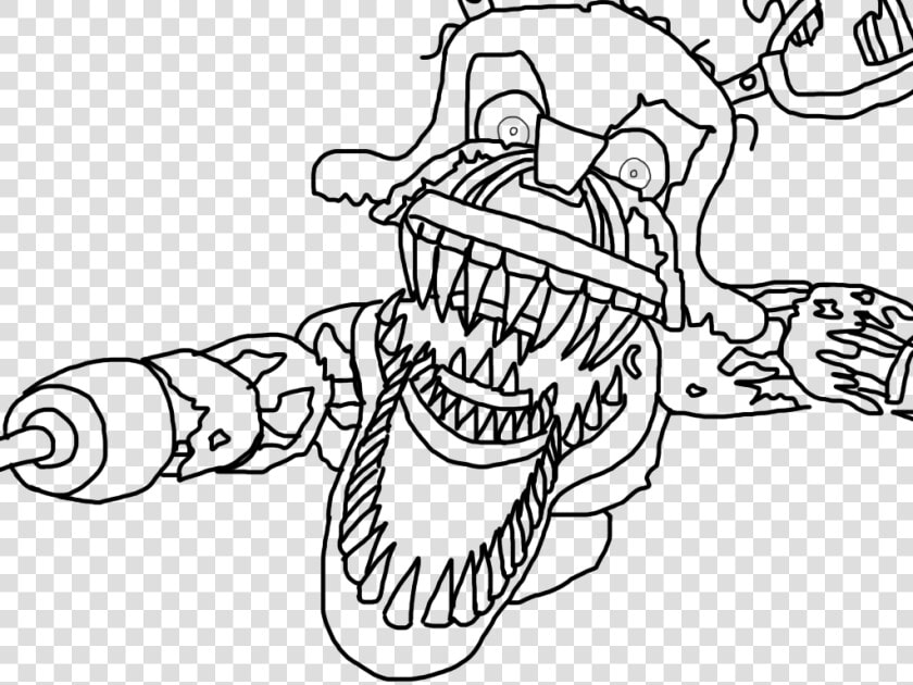 Nightmare Foxy Coloring Pages 3 By Susan  HD Png DownloadTransparent PNG