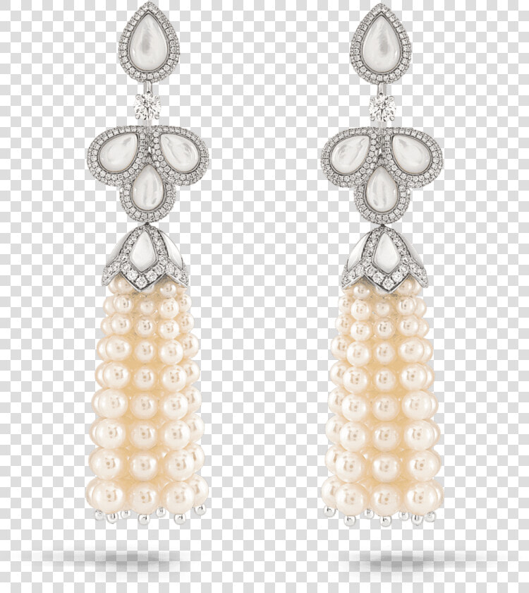 Akoya Pearl Tassel Earrings Ta 09 011   Diamond Pearl Tassel Earrings  HD Png DownloadTransparent PNG