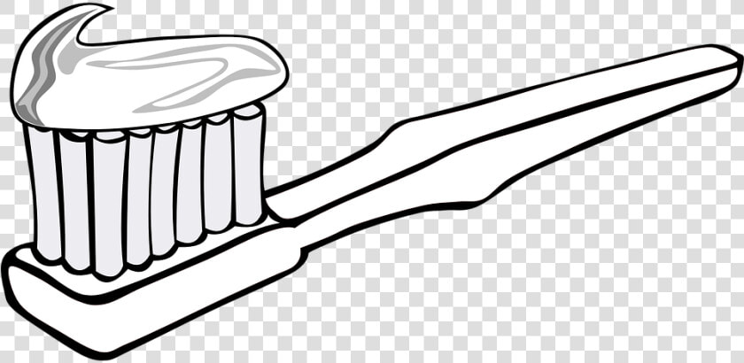 Toothbrush  Toothpaste  Dental  Tooth  Bristle  Hygiene   Toothbrush Black And White  HD Png DownloadTransparent PNG