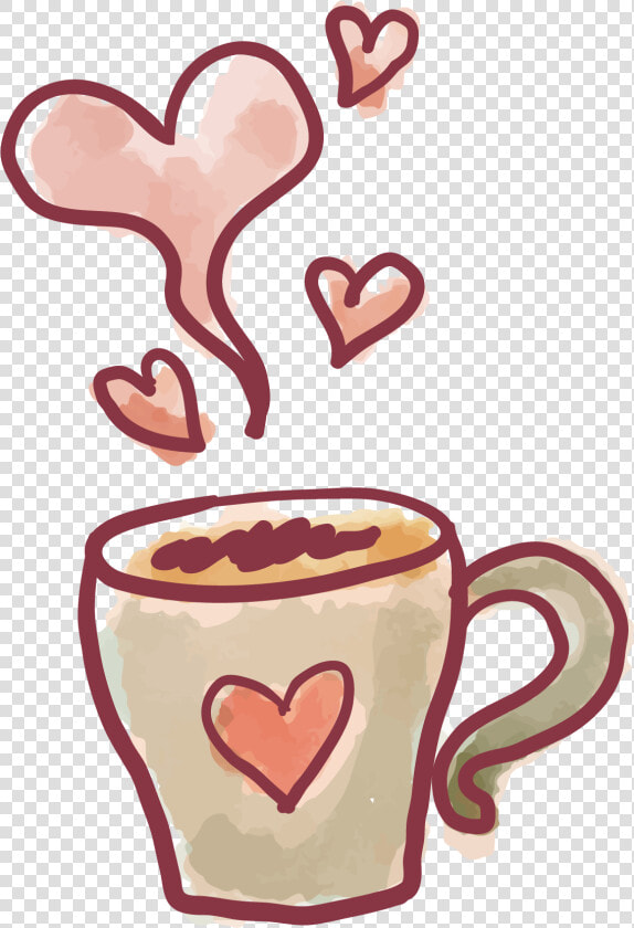Valentines Day Paper Drawing Heart Love   Coffee Heart Drawing Png  Transparent PngTransparent PNG