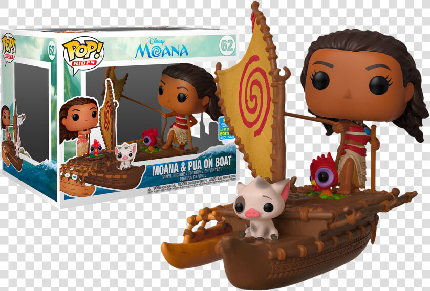 Moana With Pua  amp  Hei Hei On Boat Sdcc19 Pop Rides Vinyl   Moana And Pua On Boat Funko  HD Png DownloadTransparent PNG