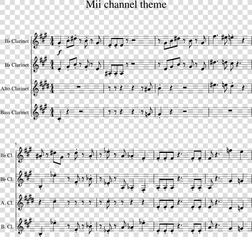 Mii Channel Theme Clarinet  HD Png DownloadTransparent PNG