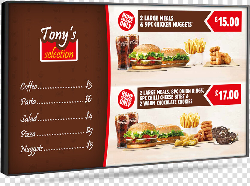 Digital Menus   Digital Menu Boards Mockup  HD Png DownloadTransparent PNG