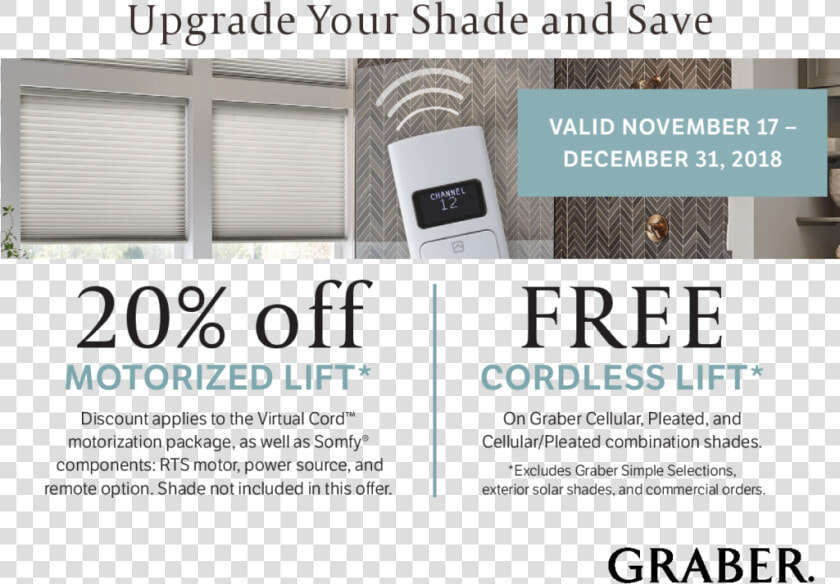 Graber Blinds Winter Promotions   Motor Upgrade Promotions  HD Png DownloadTransparent PNG