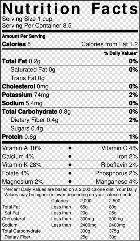Transparent Arugula Png   Sunflower Oil Nutrition Label  Png DownloadTransparent PNG