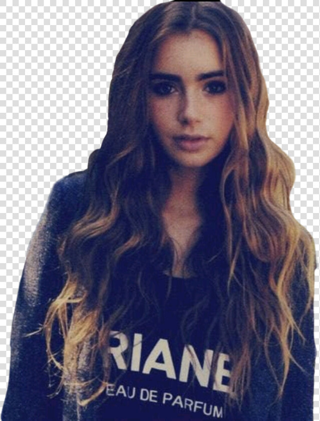 Lily Collins Long Hair   Png Download  Transparent PngTransparent PNG