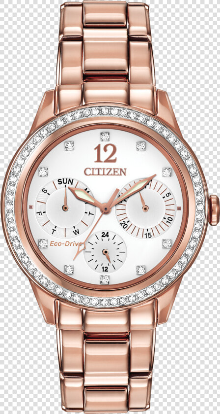 Citizen Eco drive Silhouette Crystal Rose Plated Stainless   Reloj Rubaiyat  HD Png DownloadTransparent PNG
