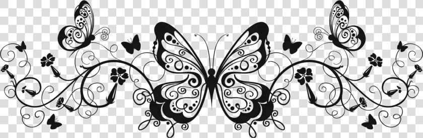 Butterfly Border Clipart Black And White   Wedding Invitations Wording Examples Informal  HD Png DownloadTransparent PNG