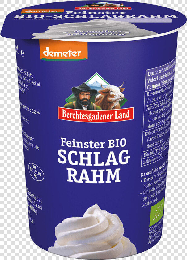 Finest Organic Whipped Cream  200 G Pot   Demeter Sahne  HD Png DownloadTransparent PNG
