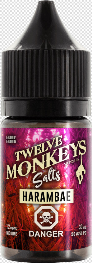 Twelve Monkeys Salts   Twelve Monkeys Harambe Salt Nic  HD Png DownloadTransparent PNG
