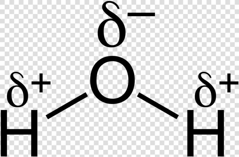 Picture   Structure Of Water With Partial Charges  HD Png DownloadTransparent PNG