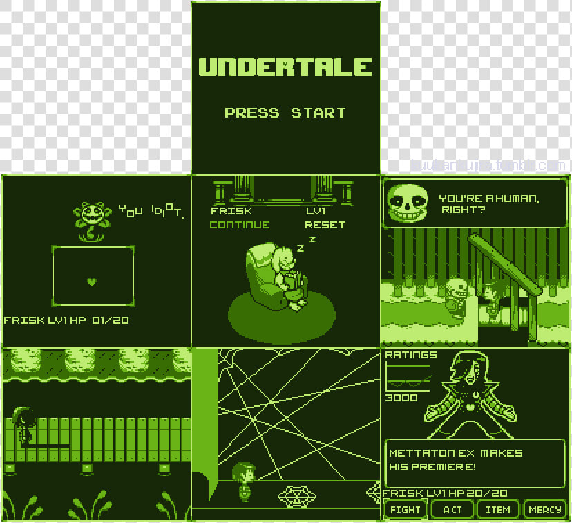 Undertale Press Start Kuukankujraturmblr   Undertale For The Gameboy  HD Png DownloadTransparent PNG