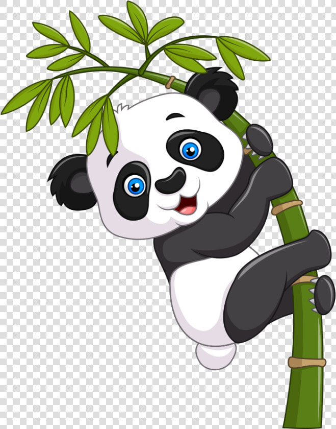 Giant Royalty free Panda Illustration Cartoon Free   Panda On Bamboo Tree Drawing  HD Png DownloadTransparent PNG