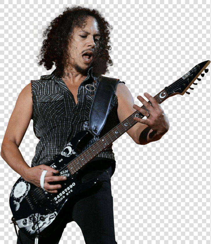 Kirk Hammett Playing   Kirk Hammett Black Guitar  HD Png DownloadTransparent PNG