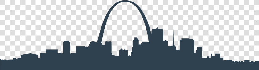 St Louis Skyline Black And White   Png Download   Gateway Arch  Transparent PngTransparent PNG