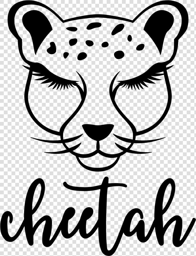 Cheetah Cheetahs Bigcats Bigcat Outline Outlines   Cheetah Face Clipart Black And White  HD Png DownloadTransparent PNG