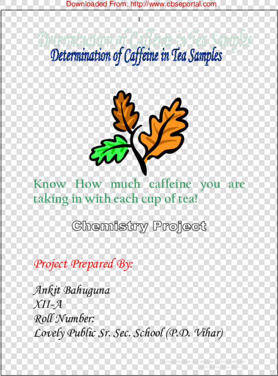 Determination Of Caffeine In Tea Samples  HD Png DownloadTransparent PNG