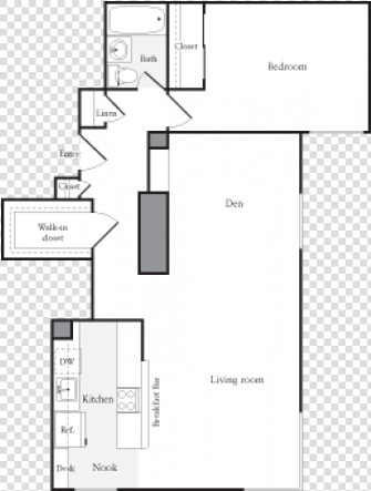0 For The One Bedroom den E Floor Plan   Floor Plan  HD Png DownloadTransparent PNG