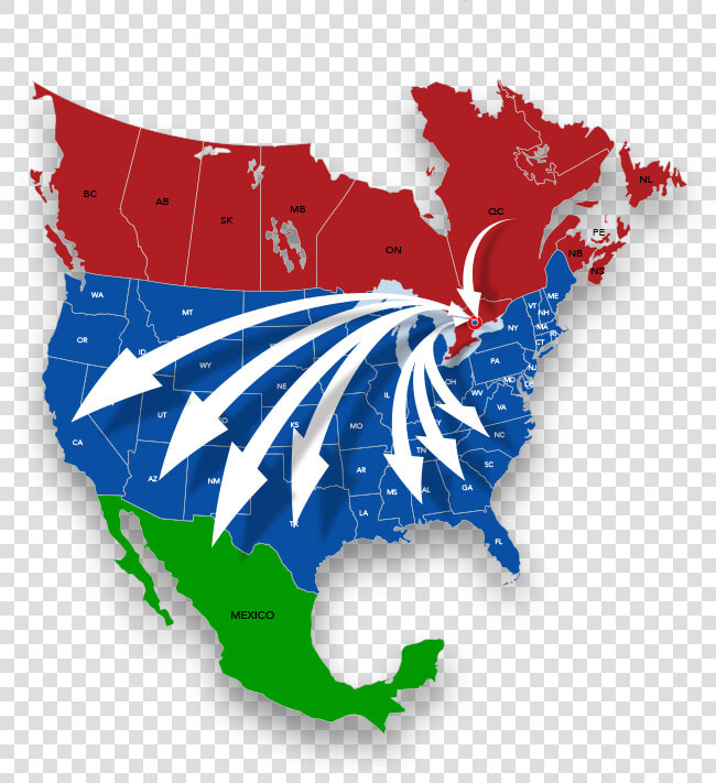 Building Nearshore It teams Beyond Borders   Us And Canada Map Png  Transparent PngTransparent PNG