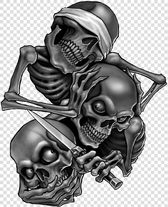 Transparent Evil Skull Clipart   See No Hear No Speak No Skulls  HD Png DownloadTransparent PNG