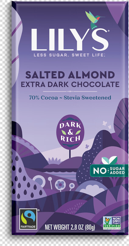 Salted Almond   Lily  39 s Dark Chocolate Salted Almond  HD Png DownloadTransparent PNG