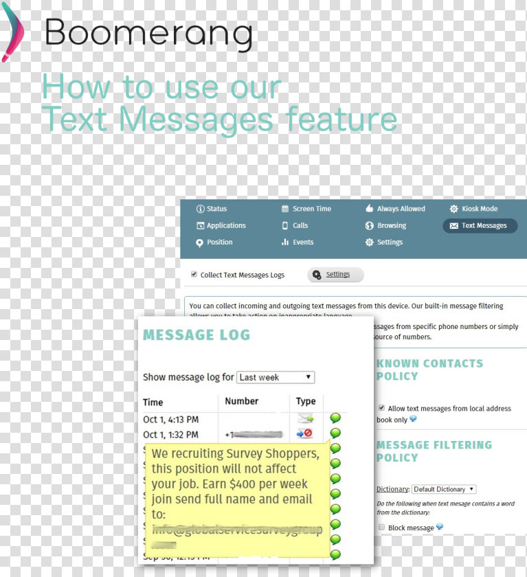 Howto Use Text Messages Feature   Boomerang  HD Png DownloadTransparent PNG