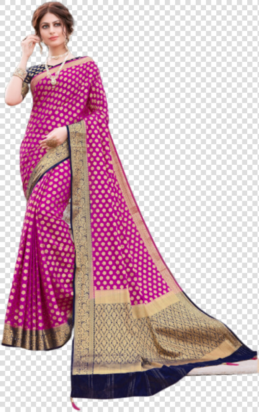 Multi Color Nylon With Diamond Nylon Saree With Blouse   Silk  HD Png DownloadTransparent PNG