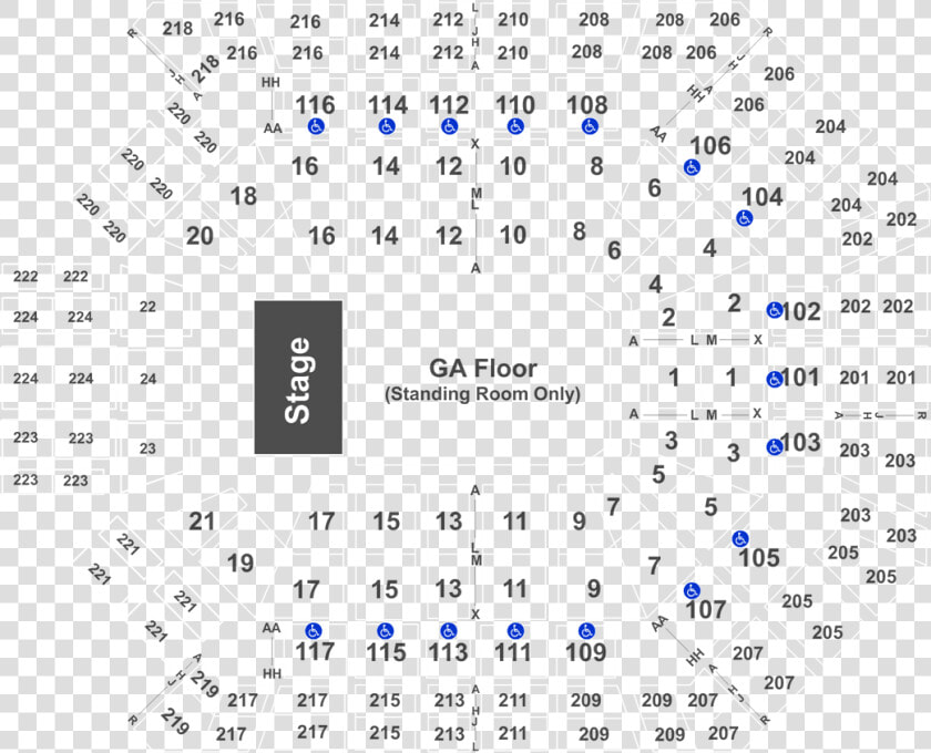 Seat Number Mgm Grand Garden Arena Seating Chart  HD Png DownloadTransparent PNG