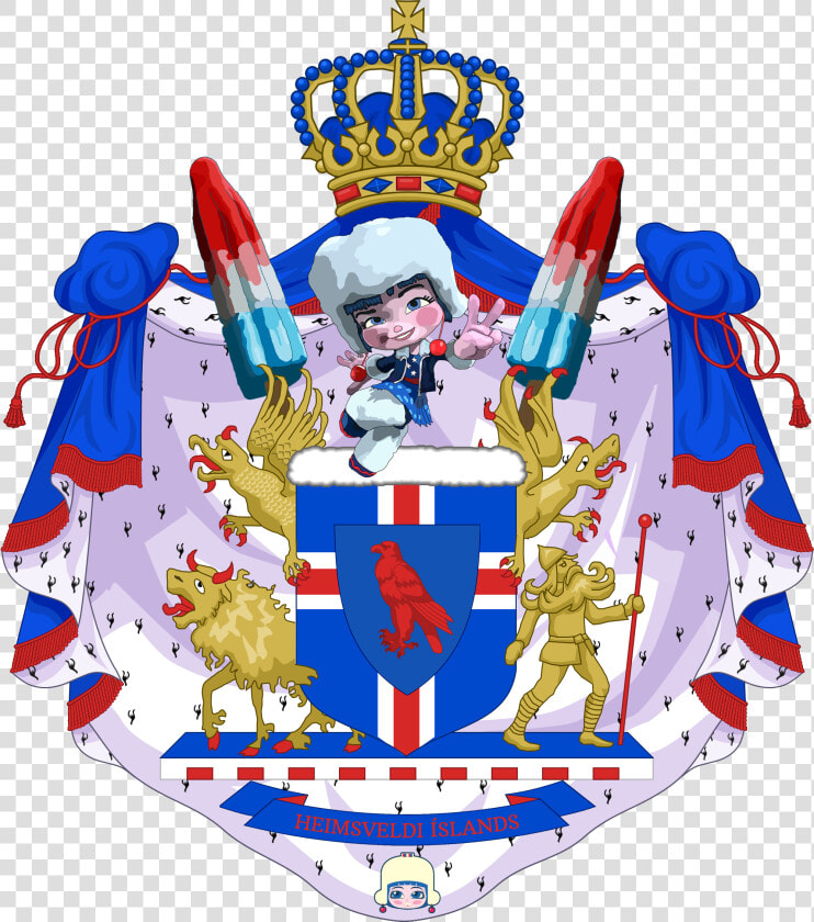 Alternate History   Icelandic Flag With Coat Of Arms  HD Png DownloadTransparent PNG