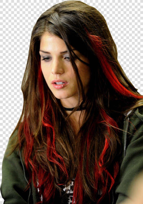 Black Hair Red Streaks  HD Png DownloadTransparent PNG