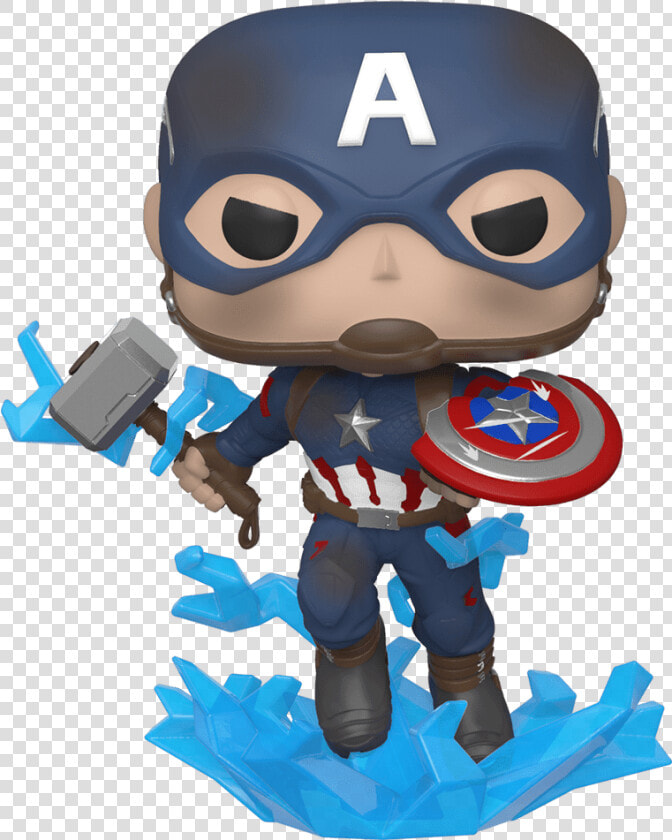 Avengers Endgame Funko Pop Captain America Mjolnir  HD Png DownloadTransparent PNG