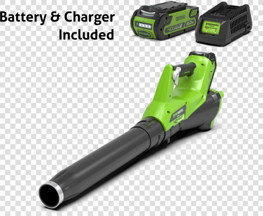 Greenworks G40ab 40v Axial Blower Inc   Blower Baterry  HD Png DownloadTransparent PNG