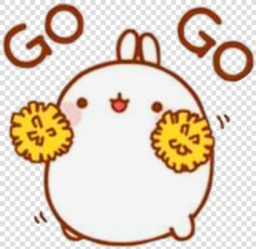  gogo  molang  kawaii  cheerleader  pompon   Molang Gif Transparent  HD Png DownloadTransparent PNG