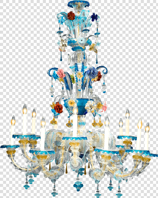 Venetian Blue Murano Glass Chandelier   Colored Ornate Venetian Chandeliers  HD Png DownloadTransparent PNG