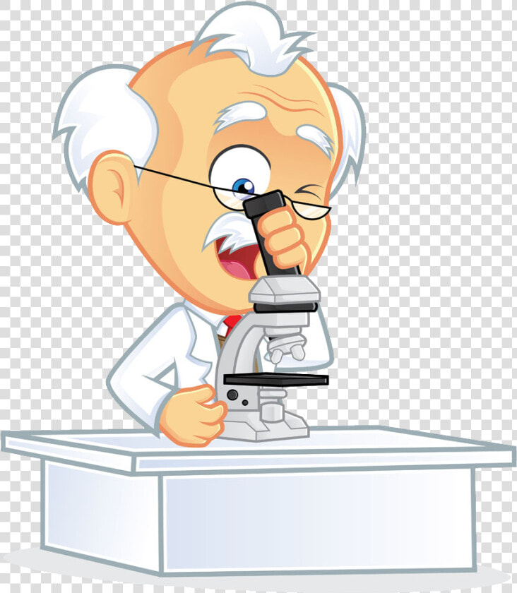Clip Art Cartoon Laboratory   Scientist With Microscope Animation  HD Png DownloadTransparent PNG
