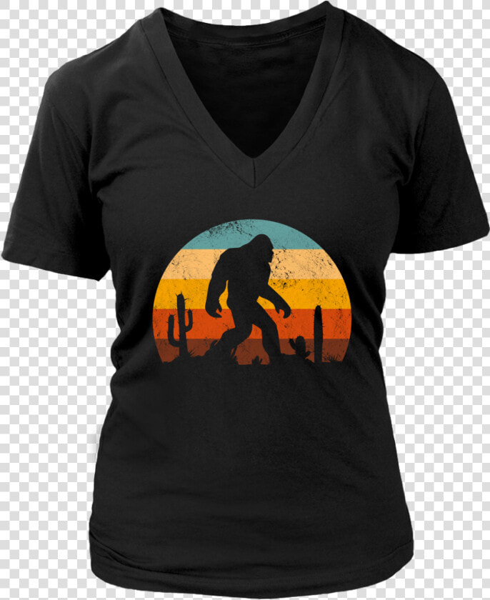 Retro Classic Bigfoot Sasquatch Silhouette Shirt   T shirt  HD Png DownloadTransparent PNG