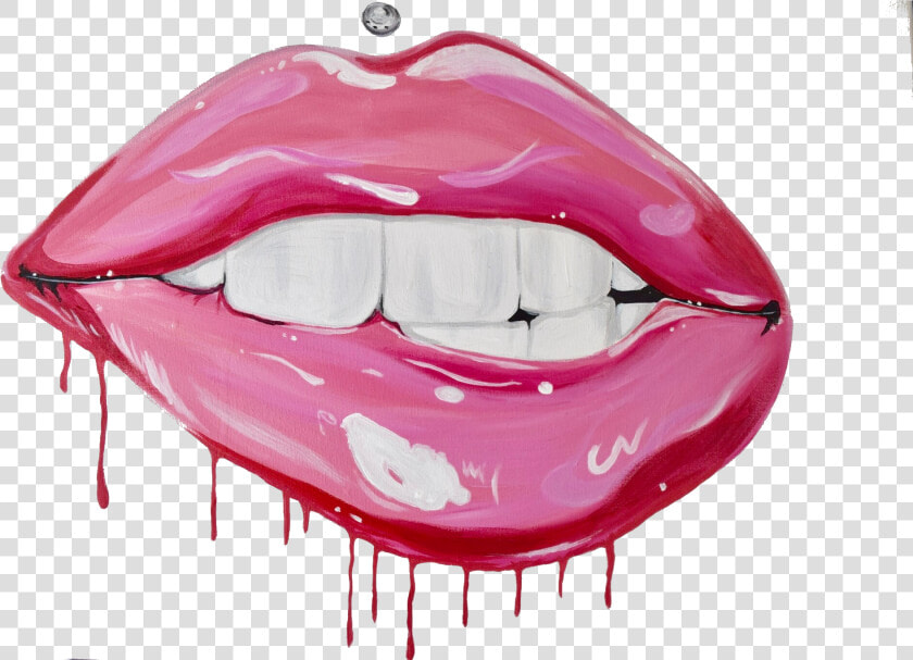 Tongue   Png Download   Lips With Bubble Gum Drawing  Transparent PngTransparent PNG