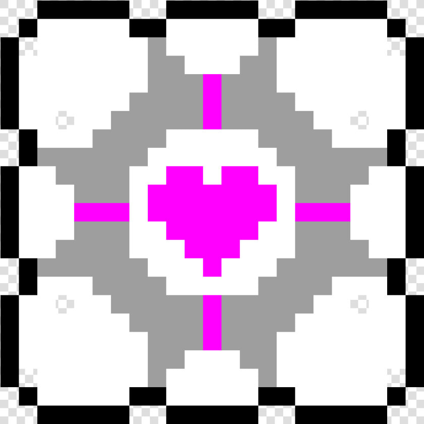 Portal Companion Cube   Companion Cube Portal Pixel Art  HD Png DownloadTransparent PNG