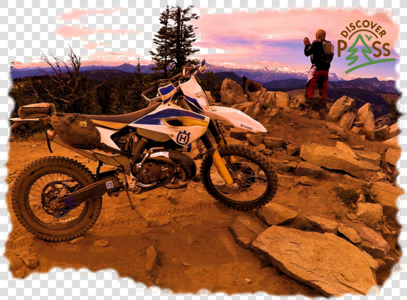 Husqvarna Motorcycle And Rider On Scenic Mountaintop  HD Png DownloadTransparent PNG