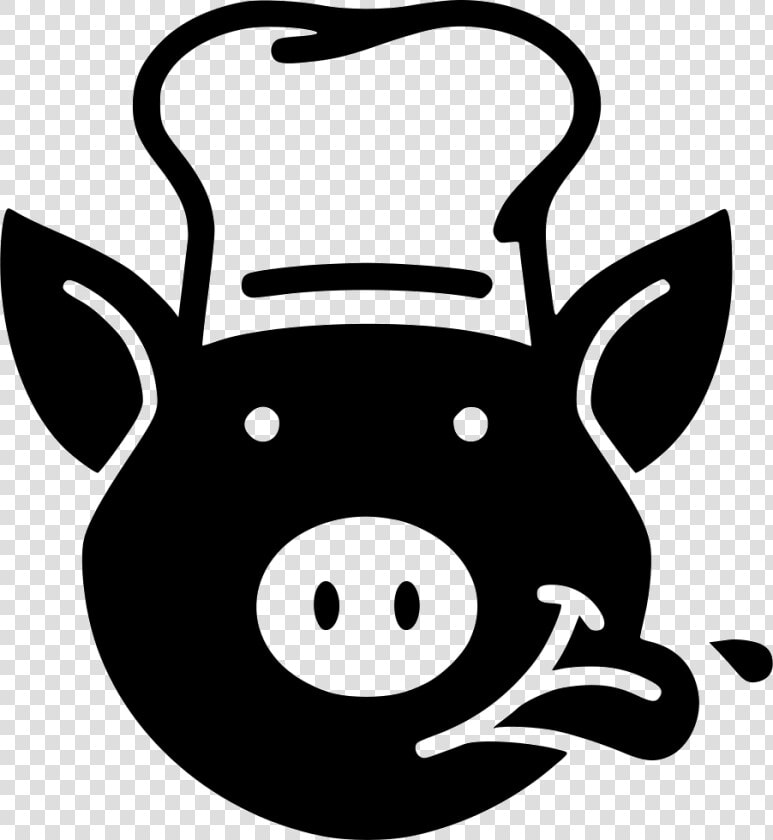 Transparent Pig Silhouette Png   Pig Wearing Chef Hat  Png DownloadTransparent PNG