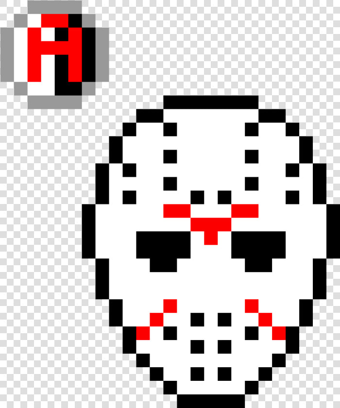 Hockey Mask Pixel Art Clipart   Png Download   Jason Voorhees Pixel Art  Transparent PngTransparent PNG