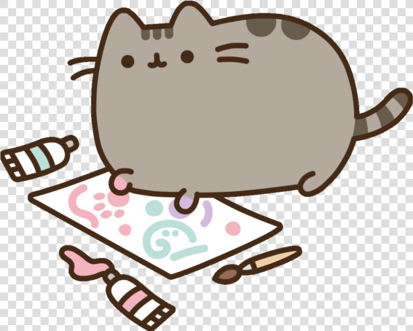  paint  pusheen  pintura  pincel   Pusheen Love Gif  HD Png DownloadTransparent PNG