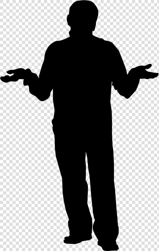 Man Shrug Silhouette  HD Png DownloadTransparent PNG