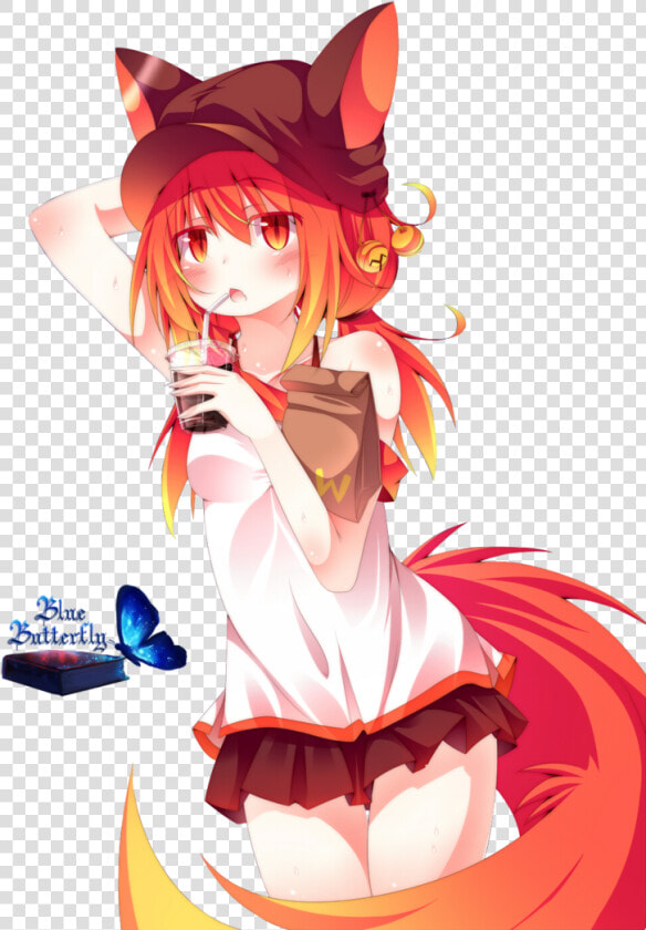 Fox Girl Cat Bunny   Cute Anime Fox Girl  HD Png DownloadTransparent PNG