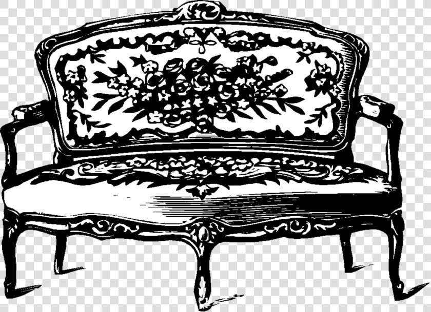 Couch  Vintage  Furniture  Sit  Sitting  Living Room   Vintage Couch Silhouette Png  Transparent PngTransparent PNG