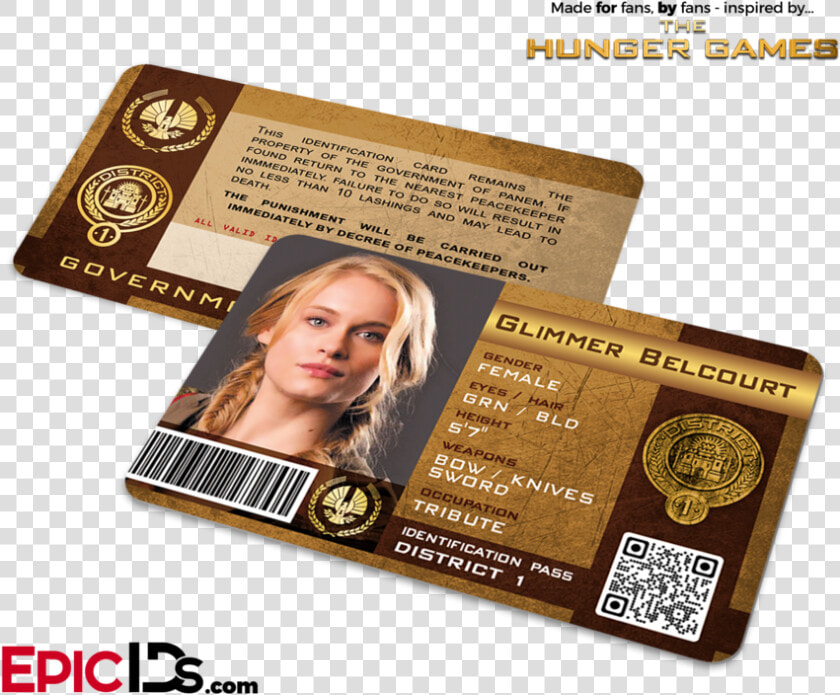 The Hunger Games Inspired Panem District 1 Identification   Stranger Things School Supplies  HD Png DownloadTransparent PNG
