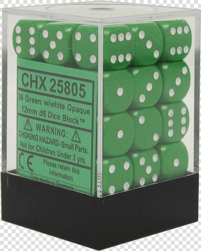Opaque Green With White 12mm D6   Chx 25805  HD Png DownloadTransparent PNG
