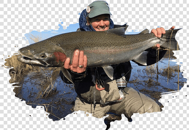Man Proudly Holding A Fish At Bear Trail Lodge In Alaska   Hucho Taimen  HD Png DownloadTransparent PNG