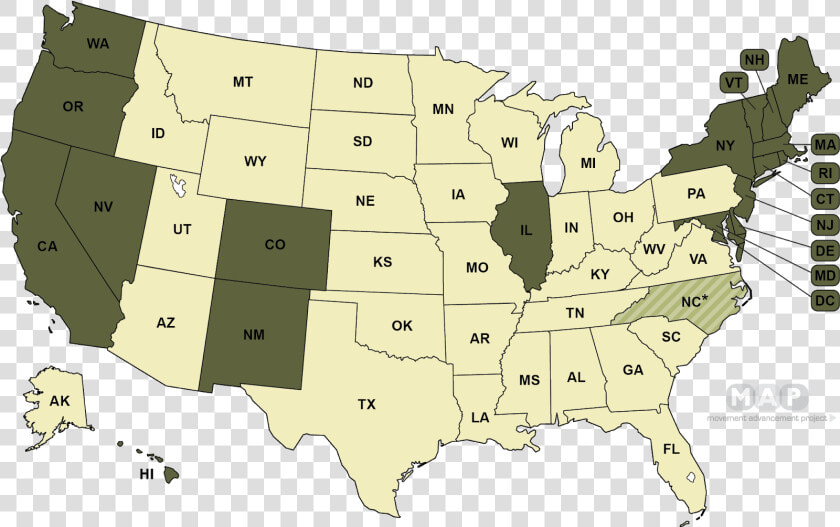 States In Green Have Laws On The Books Banning Conversion   Conversion Therapy Legal  HD Png DownloadTransparent PNG