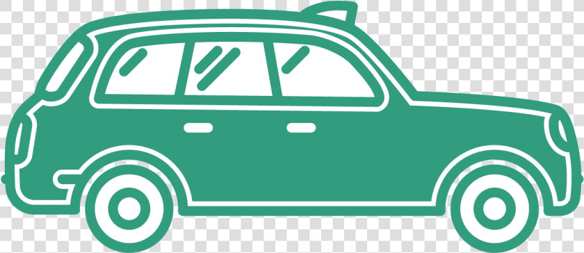Green Outline Of Taxi With Entire Inside Filled In   Taxi Front Clipart Png  Transparent PngTransparent PNG